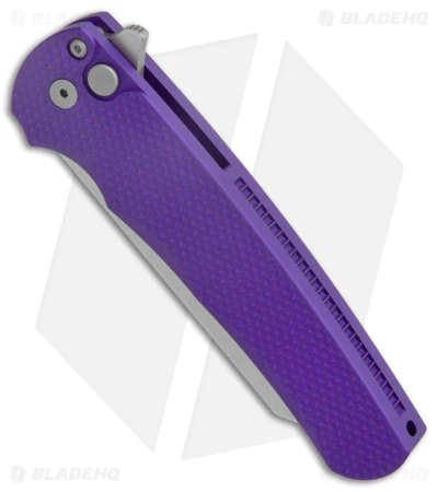 Pro-Tech Malibu Reverse Tanto Knife Textured Purple Aluminum (3.3" SW) - Image 2