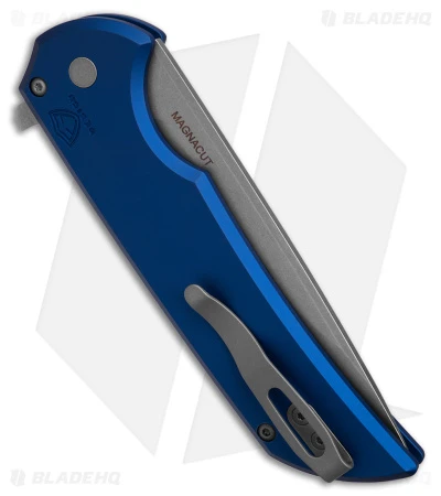 Pro-Tech Mordax Plunge Lock Flipper Knife Blue (3.5" SW MagnaCut) MX101-BLUE - Image 3