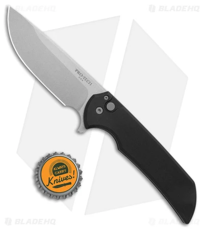 Pro-Tech Mordax Plunge Lock Flipper Knife Black (3.5" Stonewash MagnaCut) MX101 - Image 4