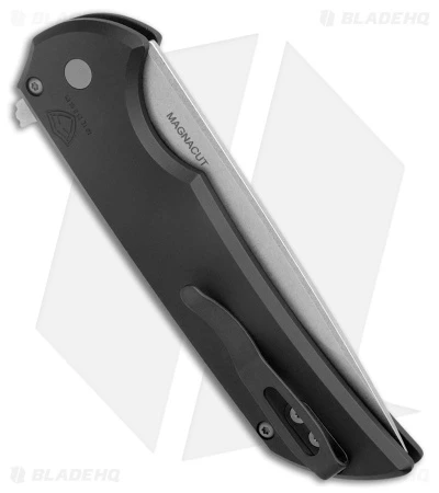 Pro-Tech Mordax Plunge Lock Flipper Knife Black (3.5" Stonewash MagnaCut) MX101 - Image 3