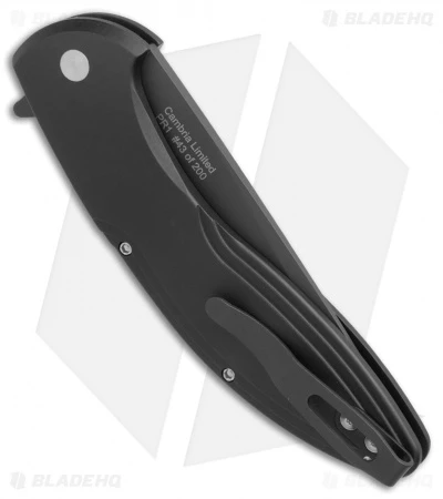 Pro-Tech Cambria Flipper Knife Tuxedo Black W/ Ivory Micarta (3.5" Black) CF52 - Image 2