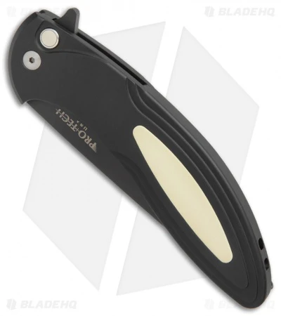 Pro-Tech Cambria Flipper Knife Tuxedo Black W/ Ivory Micarta (3.5" Black) CF52 - Image 3
