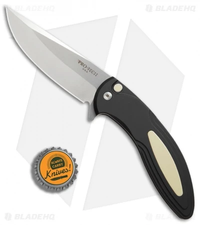 Pro-Tech Cambria Flipper Tuxedo Black / Ivory Micarta (3.5" Stonewash) CF51 - Image 4