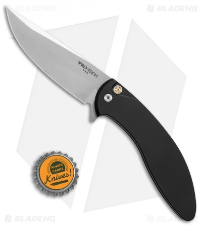 Pro-Tech Cambria Prototype Flipper Knife Black Aluminum (3.5" Stonewash) - Image 4