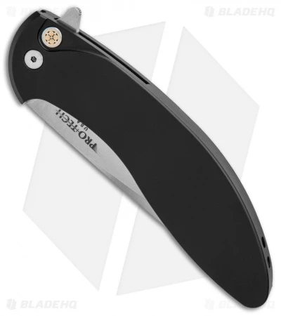 Pro-Tech Cambria Prototype Flipper Knife Black Aluminum (3.5" Stonewash) - Image 2