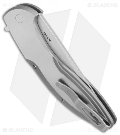 Pro-Tech Custom Cambria Flipper Knife SS W/ Abalone Inlay (3.5" Satin) - Image 2