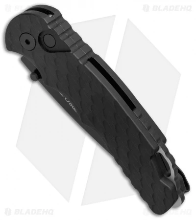 Pro-Tech Lerch TR-5 Spring Assisted Knife Black Feathered (3.25" Black Serr) - Image 2