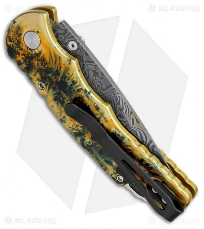 Pro-Tech Lerch TR-5 Skull Custom Spring Assisted Knife Splash (3.25" Damascus) - Image 3