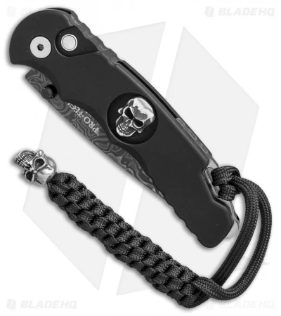 Pro-Tech Lerch TR-5 Ltd. Edition Skull Spring Assisted Knife (3.25" Damascus) - Image 2