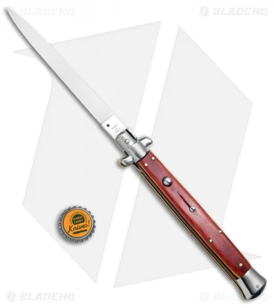 SKM 13" Italian Stiletto Automatic Knife Pakkawood (5.7" Satin) - Image 4