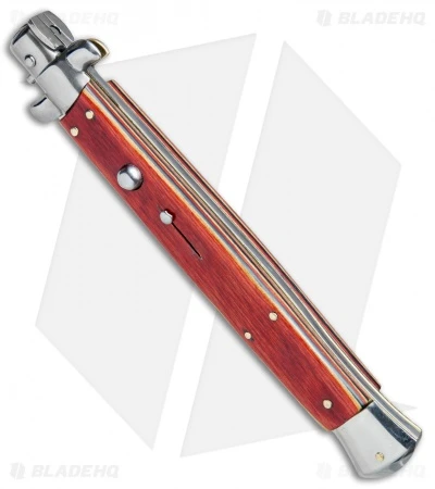 SKM 13" Italian Stiletto Automatic Knife Pakkawood (5.7" Satin) - Image 2