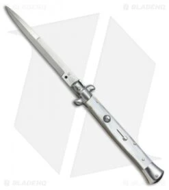 SKM AB 11" Italian Stiletto Automatic Knife Gray Pearlex (5" Satin Bayonet)