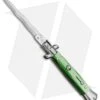 SKM AB 9" Italian Stiletto Automatic Knife Green Acrylic (3.8" Satin Kris)