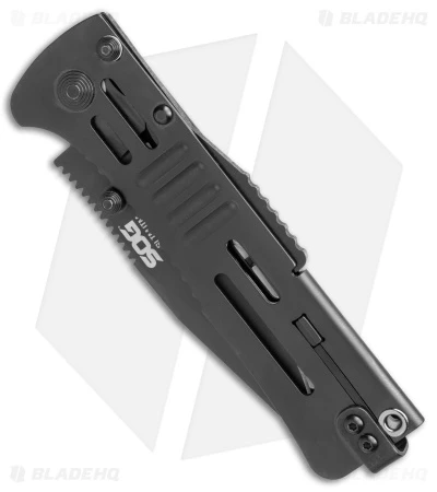 SOG SlimJim Black Assisted Opening Knife (3.18" Black Plain) SJ-32 - Image 2