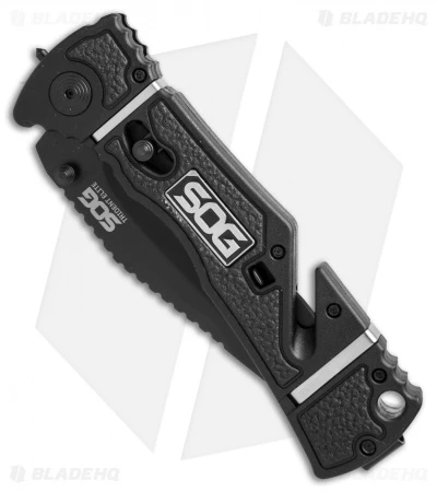 SOG Trident Elite Clip Point Spring Assisted Knife (3.7" Black) TF102 - Image 3