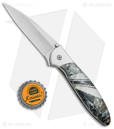 Santa Fe Stoneworks Customized Kershaw Leek A/O Knife Obsidian (3" Bead Blast) - Image 4