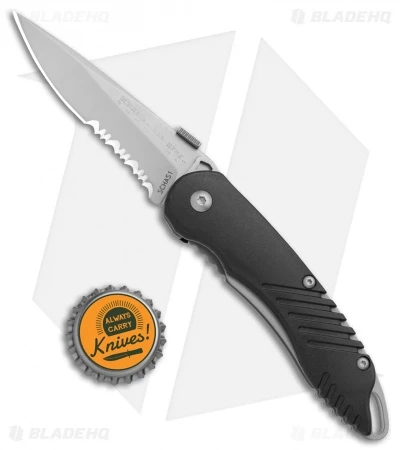 Schrade Extreme Survival Spring Assisted Knife Black ABS (3" BB Serr) SCHAS1 - Image 4