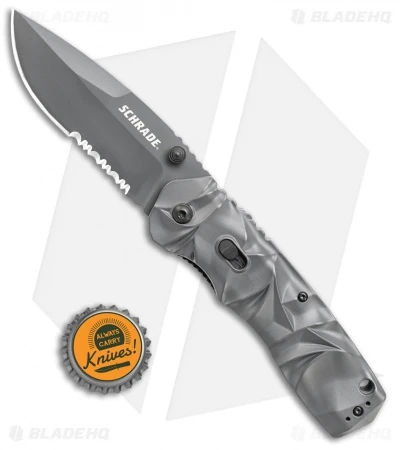 Schrade MAGIC Dual Action Spring Assisted Knife Gray (3.375" Gray Serr) SCHA12S - Image 3
