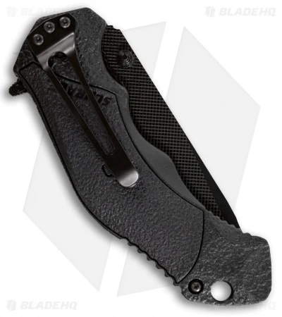 Schrade SCHA4BTS Tanto Spring Assisted Knife (3.375" Black Serr) - Image 2