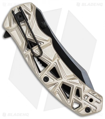 Schrade Shizzle MAGIC Spring Assisted Knife Champagne (3.375" Black Serr) - Image 2