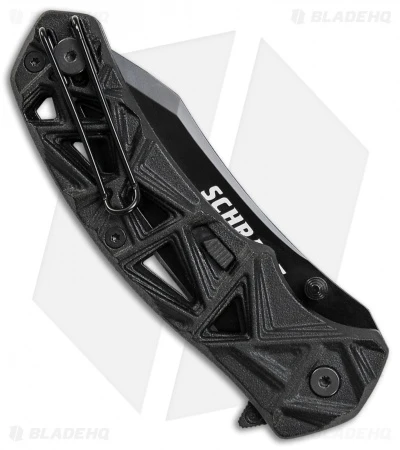 Schrade Shizzle MAGIC Spring Assisted Knife Black (3.375" Black Serr) - Image 2
