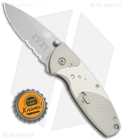 Smith & Wesson Large S.O.R.T. Spring Assisted Knife Champagne (2.5" BB Serr) - Image 4