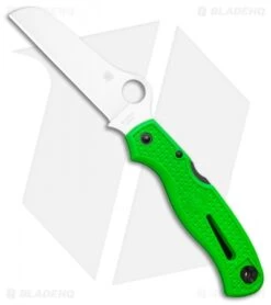 Spyderco Atlantic Salt Folding Dive Knife Green FRN (3.69" Satin LC200N)