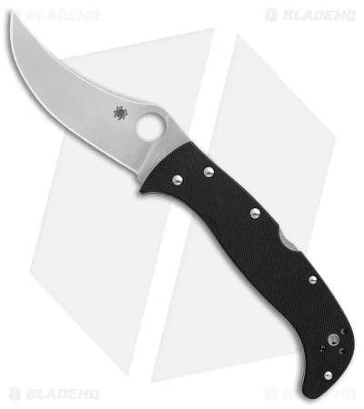 Spyderco James Keating Chinook 4 Lockback Knife Black G-10 (3.8" Satin) C63GP4