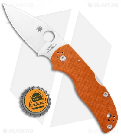 Spyderco Native 5 Lockback Knife Orange G-10 (3" Satin REX 45) Sprint C41GPBORE - Image 4
