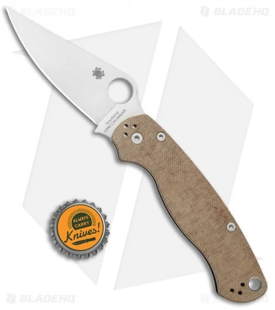 Spyderco Paramilitary 2 Knife Brown Micarta (3.4" Cru-Wear) C81MPCW2 - Image 4
