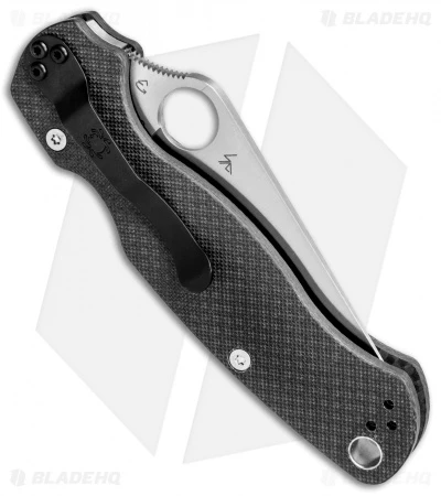 Spyderco Paramilitary 2 Knife Carbon Fiber (3.4" Satin Serr 52100) - Image 3