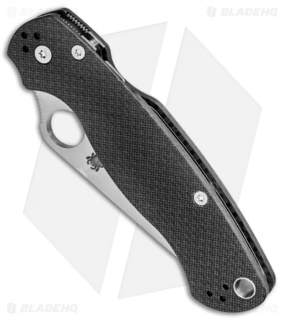 Spyderco Paramilitary 2 Knife Carbon Fiber (3.4" Satin Serr 52100) - Image 2