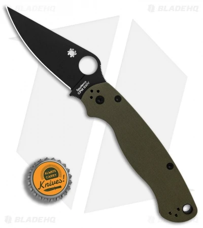 Spyderco Paramilitary 2 Knife OD Green G-10 (3.4" Black) C81GPGRBK2 - Image 4