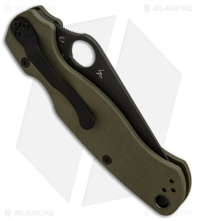 Spyderco Paramilitary 2 Knife OD Green G-10 (3.4" Black) C81GPGRBK2 - Image 2