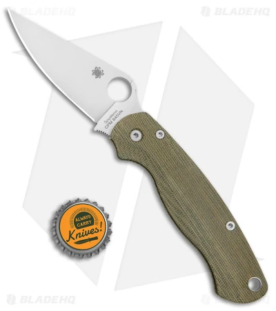 Flytanium Lotus Green Canvas + Spyderco Paramilitary 2 Knife (3.4" Satin) - Image 4