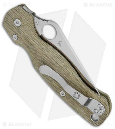 Flytanium Lotus Green Canvas + Spyderco Paramilitary 2 Knife (3.4" Satin) - Image 3