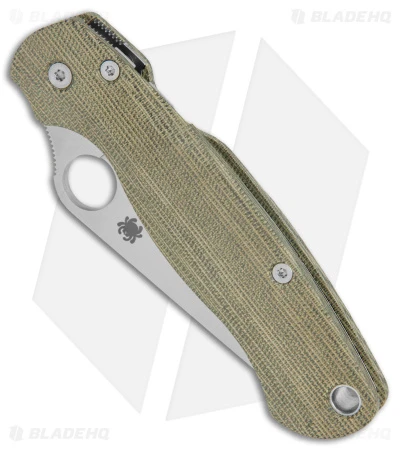 Flytanium Lotus Green Canvas + Spyderco Paramilitary 2 Knife (3.4" Satin) - Image 2
