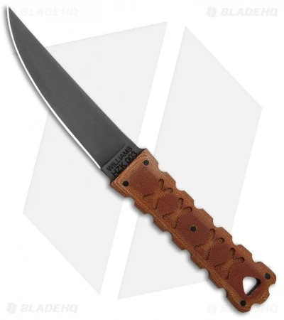 Williams Blade Design HZK Fixed Blade Knife Burlap Micarta (4.25" Black) HZK-003