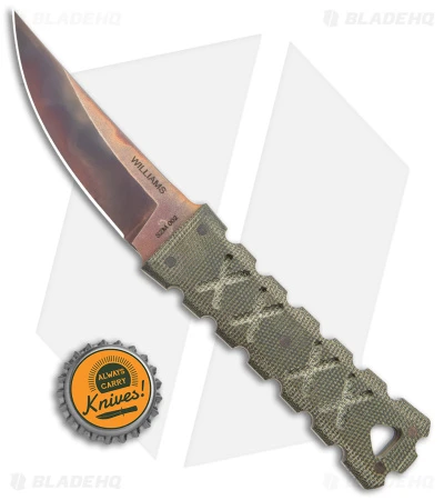 Williams Blade Design Shobu Zukuri Mini Kaiken Green Micarta (3.5" Apocalyptic) - Image 4