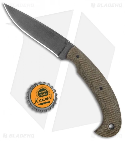 Winkler Knives Contingency Fixed Blade Knife Green Canvas Laminate (3.75" Black) - Image 4