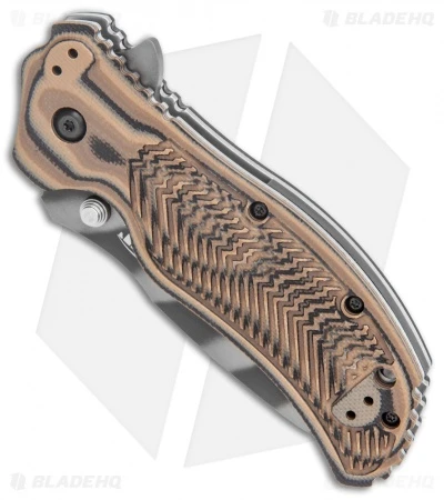Zero Tolerance 0350 A/O Knife Hyena Brown G-10 (3.25" Tiger Stripe) - Image 2