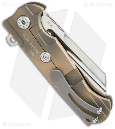 Andre De Villiers Mid-Tech Butcher Frame Lock Knife Earth (3.75" Satin) AdV - Image 2