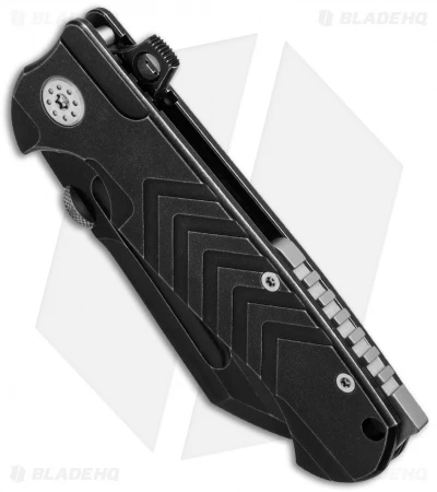 Andre De Villiers Mid-Tech Butcher Flipper Knife Distress (3.75" Black SW) AdV - Image 2