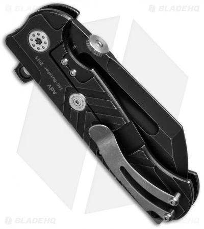 Andre De Villiers Mid-Tech Butcher Flipper Knife Distress (3.75" Black SW) AdV - Image 3