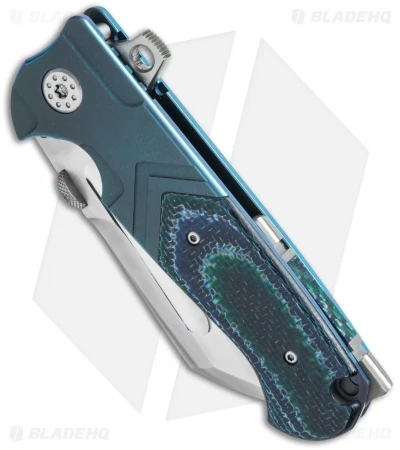 Andre De Villiers Custom Butcher V2 Knife Blue/Green Twill (3.75" Polish) AdV - Image 2