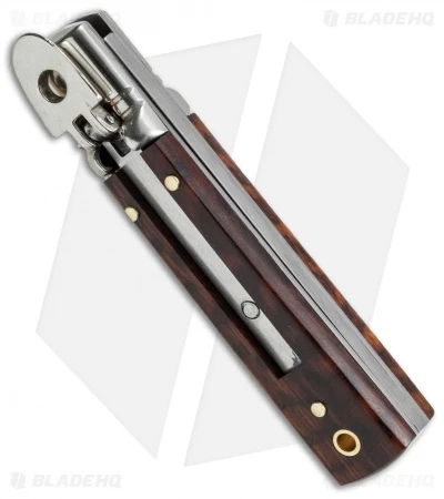 AKC Classic 6" Lever Lock Automatic Italian Knife Snakewood (2.5" Damascus) - Image 3