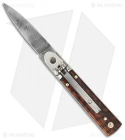 AKC Classic 6" Lever Lock Automatic Italian Knife Snakewood (2.5" Damascus)