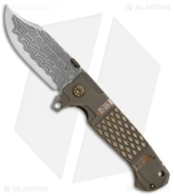 Andre De Villiers Custom Bowie Frame Lock Knife Diamond Ti (VG-10 Damascus) AdV