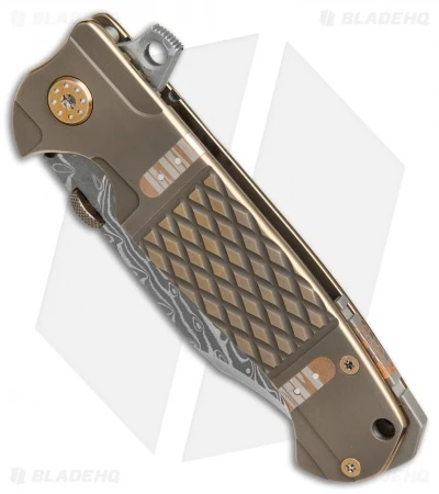 Andre De Villiers Custom Bowie Frame Lock Knife Diamond Ti (VG-10 Damascus) AdV - Image 2