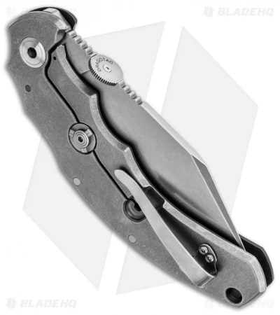 Bastinelli Big Dragotac Titanium Framelock Knife Black G10 (4.625" Stonewash) - Image 2